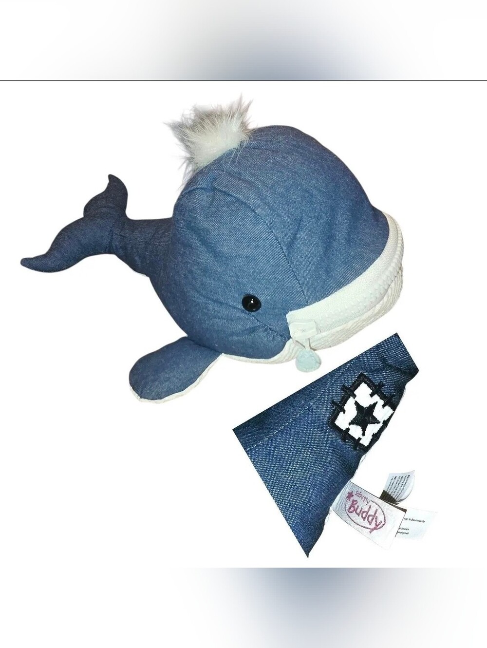SCENTSY BUDDY 🐳 WHALE! (WITH Scent Pack). Blue Jean Denim Fabric